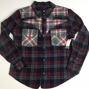 NSF Teagan Flannel Shirt Western Plaid Cotton